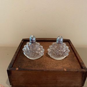 Vintage Art Deco glass salt and pepper shakers
